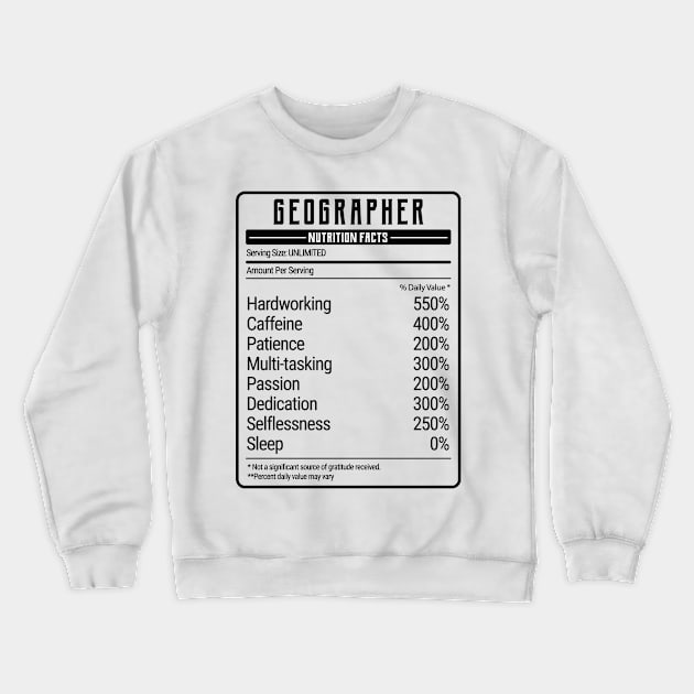 geographer nutrition value Crewneck Sweatshirt by IndigoPine